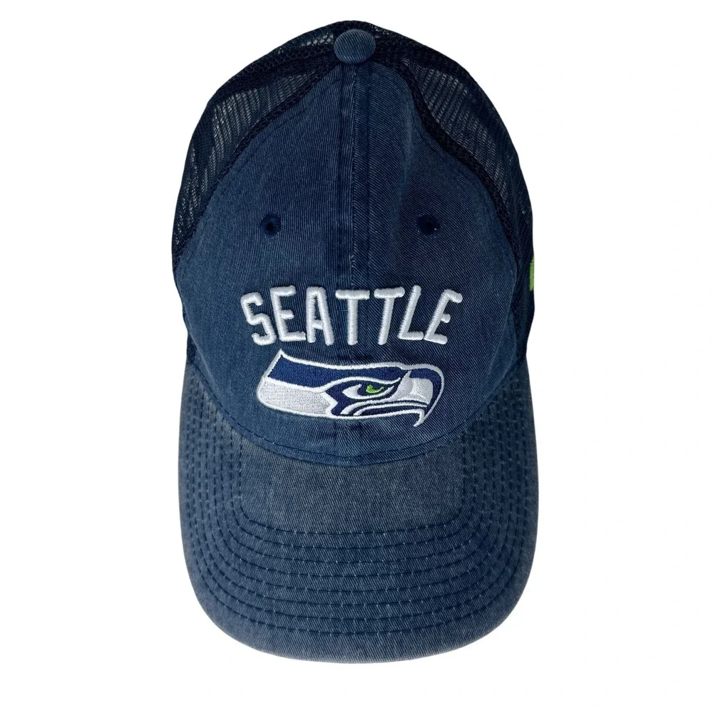New Era NFL Seattle Seahawks 9TWENTY Snapback Baseball Hat Cap Mesh Back Blue OS